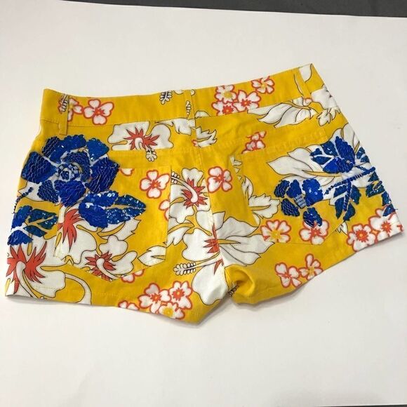 REVOLVE P.A.R.O.S.H. Farfetch Floral Blue Sequin Shorts 31 - Picture 7 of 11